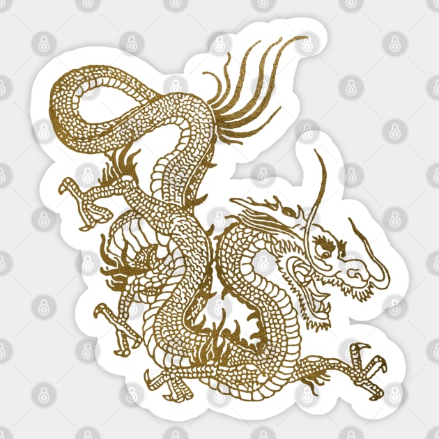 Gold Chinese Dragon Sticker by NINE69